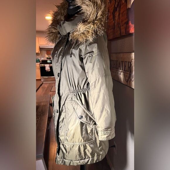 Banana Republic Women’s Parka Removable Hood Olive Green Coat EUC!! - Picture 8 of 12